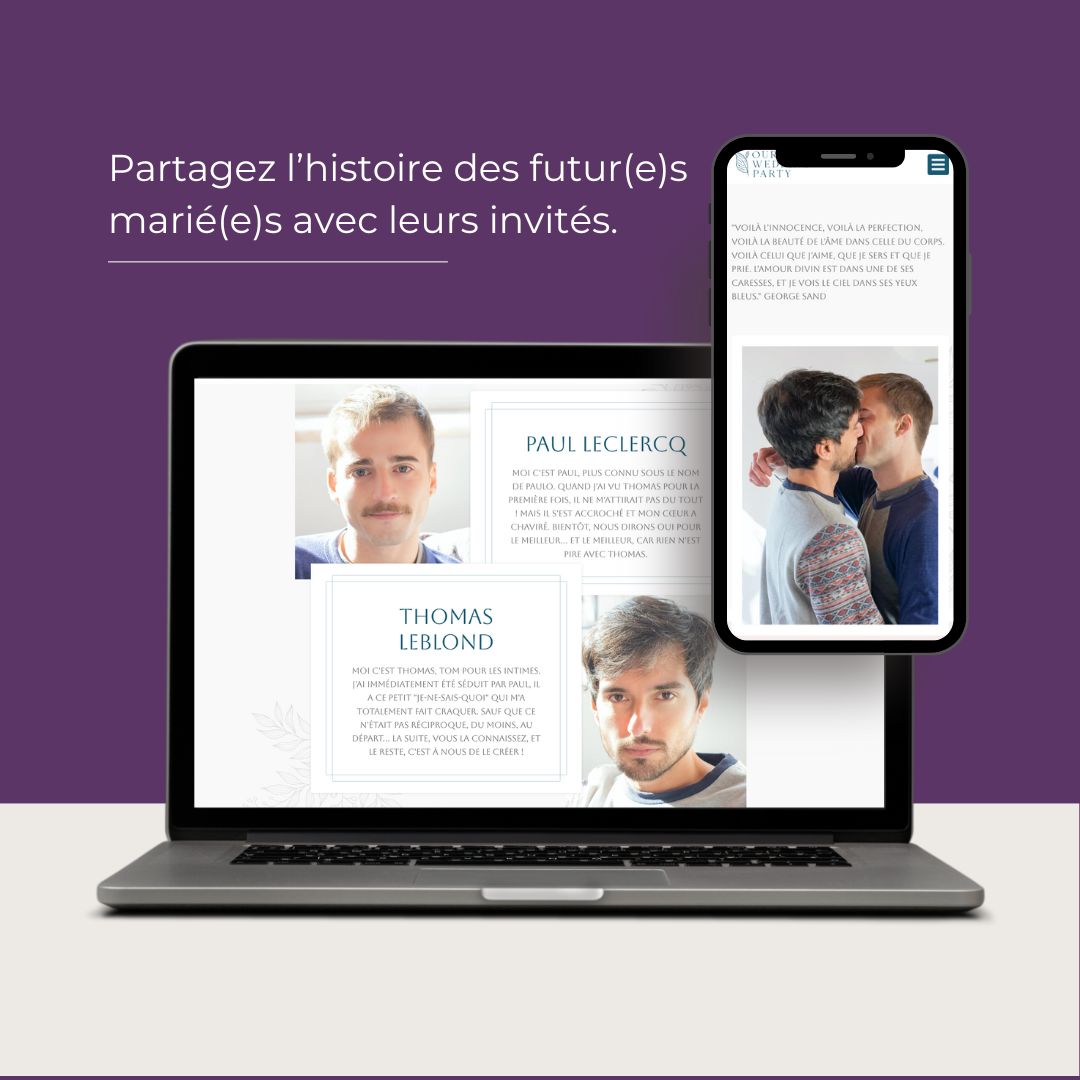 Formule Émotion pour wedding planner sur ordinateur et mobile