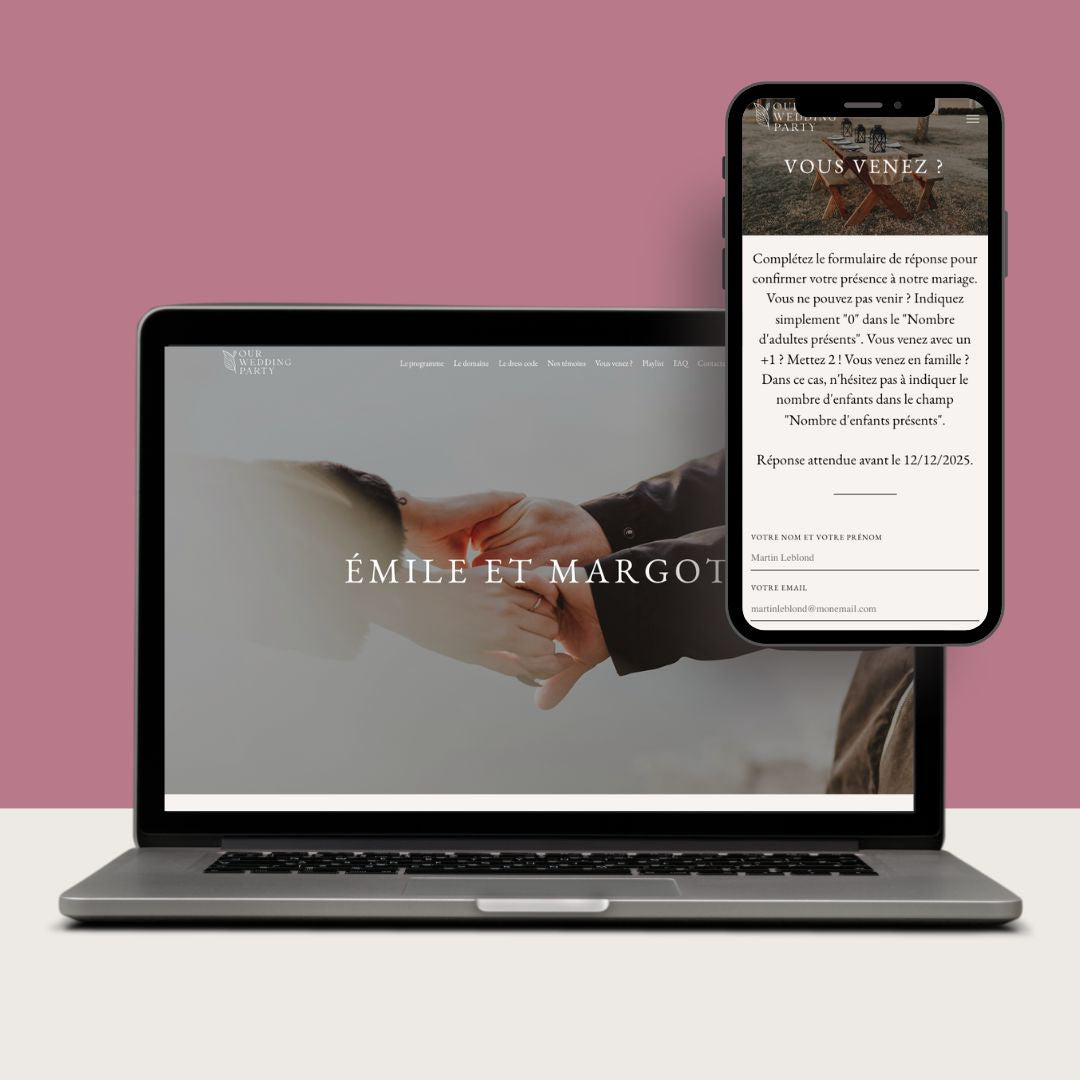 Formule Iconique site de mariage wedding planner ordinateur et mobile