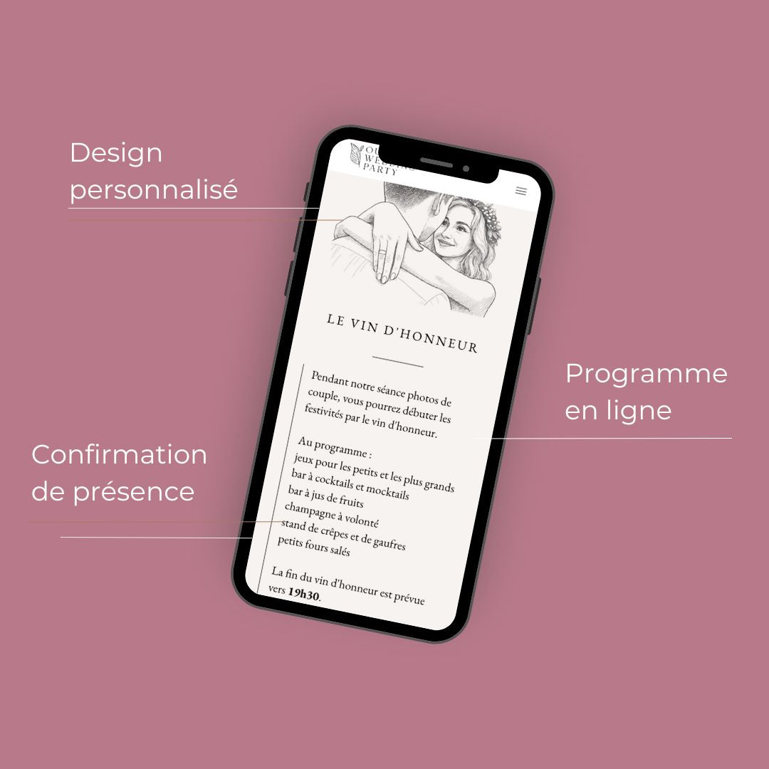 Formule Iconique site de mariage wedding planner mobile