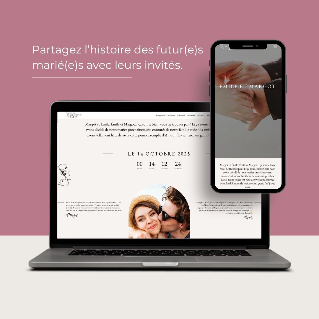 Formule Iconique site de mariage wedding planner ordinateur et mobile