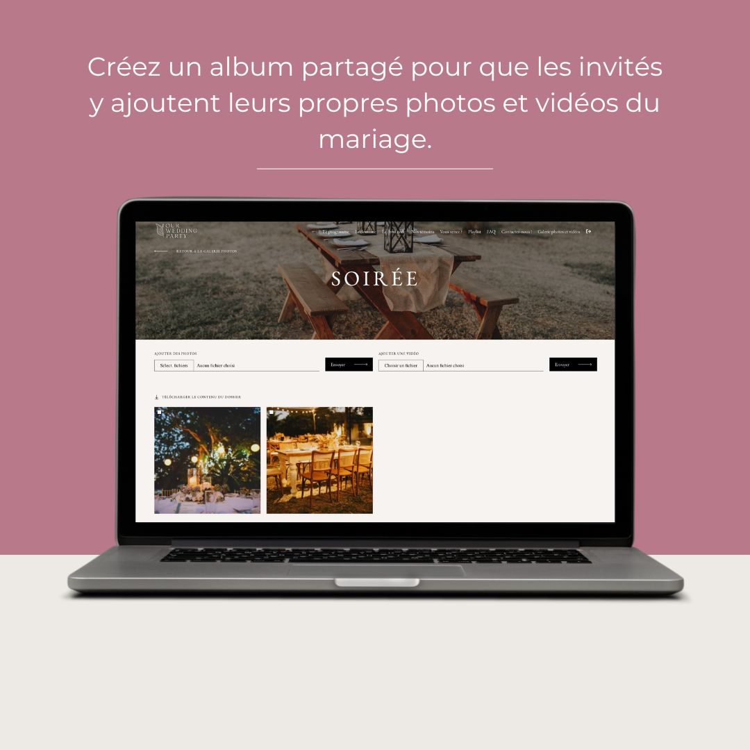 Formule Iconique site de mariage wedding planner ordinateur